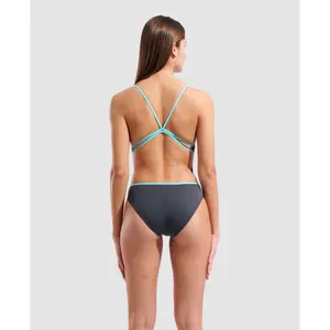 Women's 1-piece swimsuit Arena Lace Back SOLID image-1