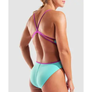 Maillot de bain 1 pièce dos en lacet uni femme Arena image-4
