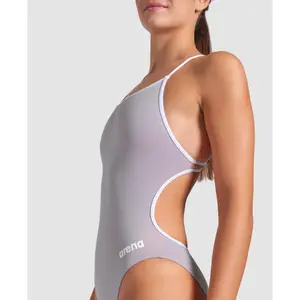 Dames zwempak uit 1 stuk Arena Lace Back Solid image-3