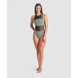 Maillot de bain 1 pièce avec panneaux en maille et fente d'aération femme Arena image-1