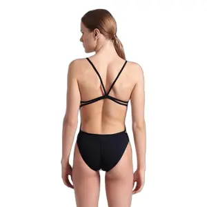 Dames zwempak uit 1 stuk Arena Multi Stripes Lace Back image-2