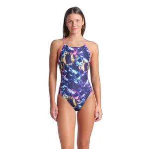 Women's 1-piece swimsuit Arena Soap Bubbles Web image-0