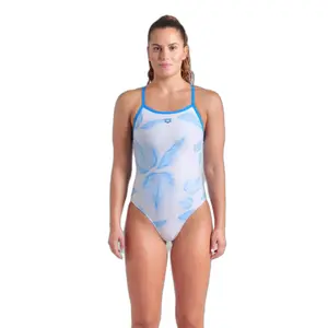 Maillot de bain 1 pièce femme Arena Frozen Leave Lightdrop Back image-0