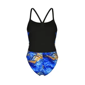 Women's 1-piece swimsuit Arena Gold Leaves Chall image-2