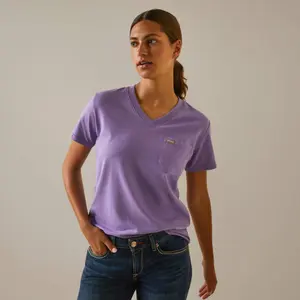 T-shirt en coton col V femme Ariat Rebar image-2