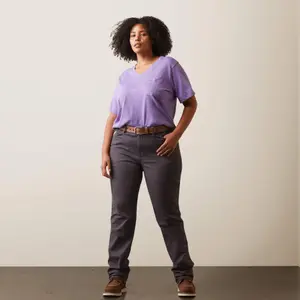 T-shirt en coton col V femme Ariat Rebar image-0