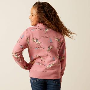 Girls' 1/4 zip sweatshirt Ariat Bronc Scene image-1
