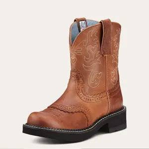 Women's leather western boots Ariat Fatbaby Saddle image-1