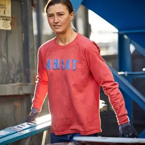 Camiseta de algodón de manga larga para mujer Ariat Rebar image-1