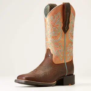 Bottes western en cuir femme Ariat Round Up S-Fit image-1