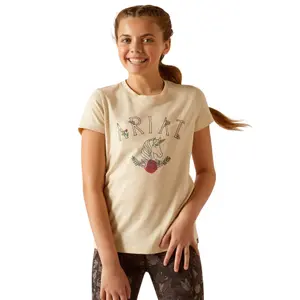 Girl's unicorn badge t-shirt Ariat image-0