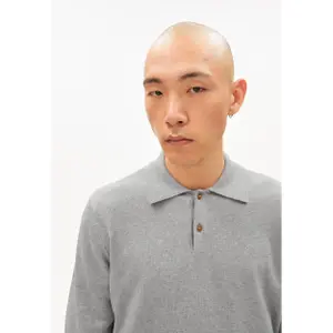 Long-sleeved knitted polo shirt Armedangels image-4