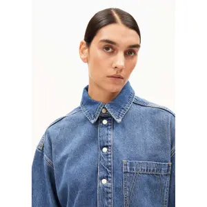 Womens Oversized Denim Dress Armedangels image-5