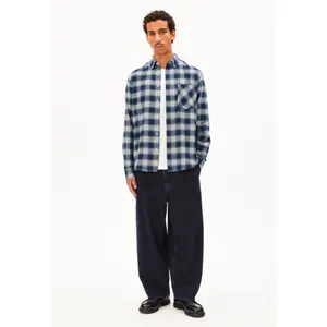 Long Sleeve Cotton Check Shirt Armedangels image-3
