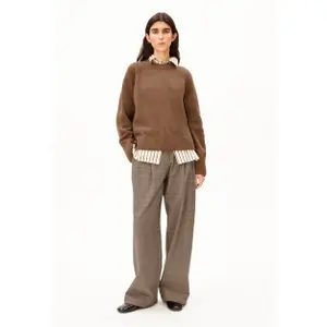 Women's Wide Check Trousers Armedangels image-1