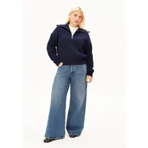 Womens Zip Neck Fleece Sweater Armedangels image-3