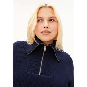 Womens Zip Neck Fleece Sweater Armedangels image-5