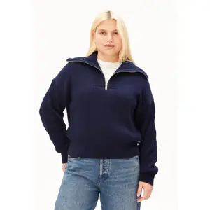 Womens Zip Neck Fleece Sweater Armedangels image-1