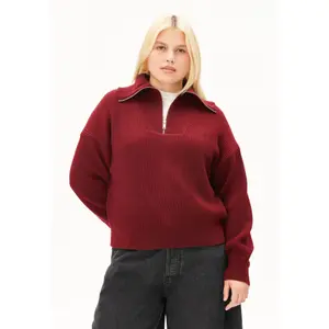 Womens Zip Neck Fleece Sweater Armedangels image-1