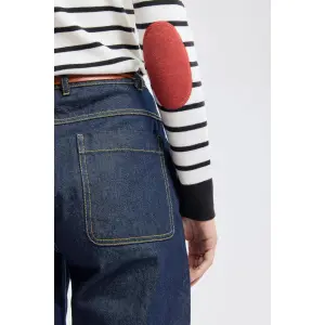 Randig tröja med armbågskuddar dam Armor-Lux Marin image-4