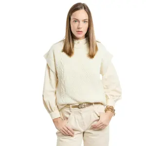 Jersey de cuello redondo sin mangas para mujer con trenzas Armor-Lux image-0