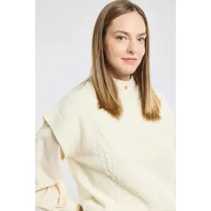 Jersey de cuello redondo sin mangas para mujer con trenzas Armor-Lux image-4