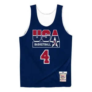 Camiseta auténtica del equipo USA reversible practice Christian Laettner image-0