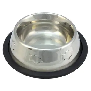 Cuenco para gato anti-deslizante decorado de acero inoxidable Arquivet image-0