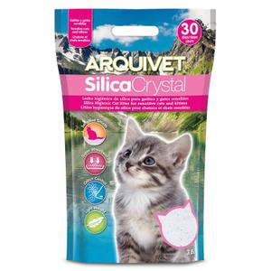 Litière hygiénique à base de sable de silice pour chaton en grande capacité absorbante Arquivet Silica Crystal image-1