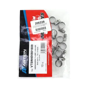 Set of 10 8a stainless steel motorcycle clamps with ratchet mechanism Artein W4 image-1