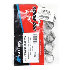 Set of 10 12 a stainless steel motorcycle clamps with ratchet mechanism Artein W4 image-1