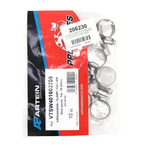 Set of 10 16a stainless steel motorcycle clamps with ratchet mechanism Artein W4 image-1