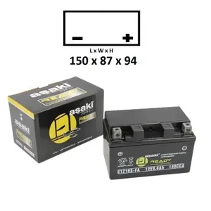 Activated motorcycle battery Asaki CBTX7AFA image-0