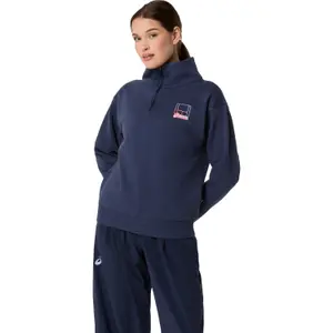 Dames sweatshirt met halve rits Asics Core Graphic image-0