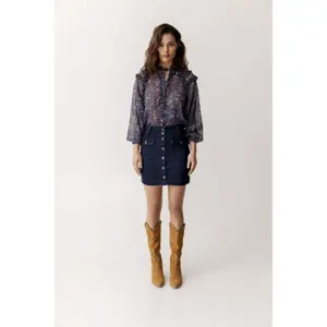 Damesrokje in korte denim met knoopjes voor Atelier Rêve Irloisa image-1