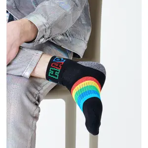 Socken Happy Socks Rainbow Stripe 1/4 Crew image-4