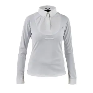 Mädchen Langarm-Wettkampf-Polo mit Knoten Aubrion image-0