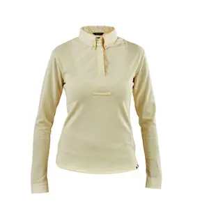 Mädchen Langarm-Wettkampf-Polo mit Knoten Aubrion image-0