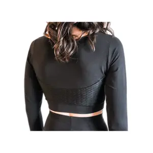 T-shirt crop top manches longues femme Aura Evolution image-1