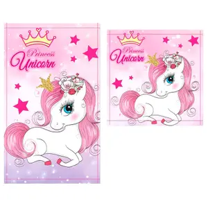 Children's cotton poncho towel Aurora Unicorne (x2) image-0