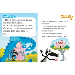 Book mes lectures de 1re primaire avec loup - my 1st grade reading with wolf - edmond et l'incend Auzou image-2