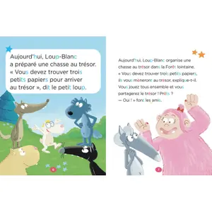 Book mes lectures de 1re primaire avec loup - my 1st grade readings with wolf - treasure hunt Auzou image-1