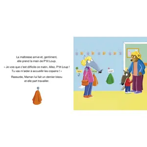 Livre p'tit loup ne veut pas aller à l'école (Little wolf doesn't want to go to school) Auzou image-1