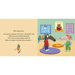 Livre p'tit loup ne veut pas aller à l'école (Little wolf doesn't want to go to school) Auzou image-2