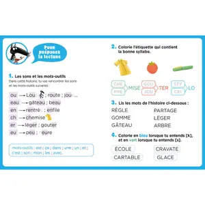 Book mes lectures de 1re primaire avec loup - my 1st grade readings with wolf - back to school for cla Auzou image-2