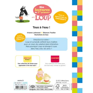 Book mes lectures de 1re primaire avec loup - my 1st grade readings with wolf - all in the water Auzou image-1