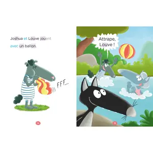 Book mes lectures de 1re primaire avec loup - my 1st grade readings with wolf - all in the water Auzou image-2