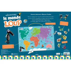 Jogos didácticos o meu puzzle magnético do mapa-mundo Auzou Je Découvre Le Monde Avec Loup image-3