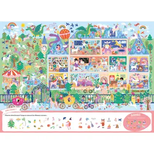 Giant search and find book - au royaume des licornes Auzou image-3