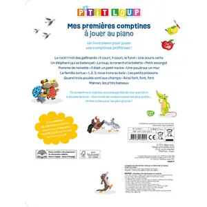 Livre mon livre piano - mes premières comptines à jouer au piano - p'tit loup Auzou image-4